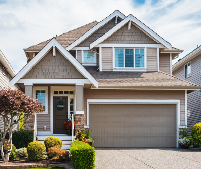 Modern house with a spacious garage and contemporary design